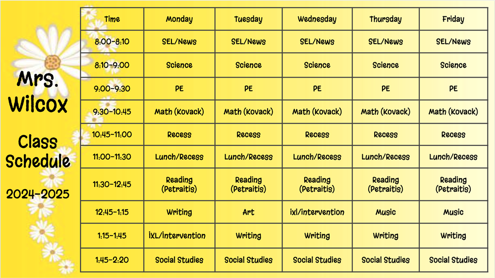 Class Schedule